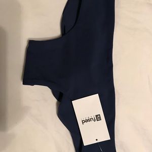 Fused navy bikini bottoms